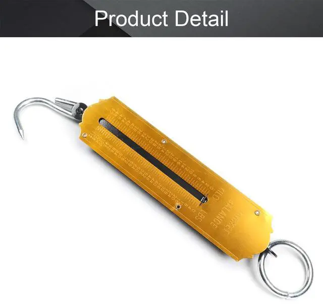 Alt view image 4 of 7 - Spring Balance Hanging Hook Handheld Metal Weighing Force Scale Kilo & LBS 50KG