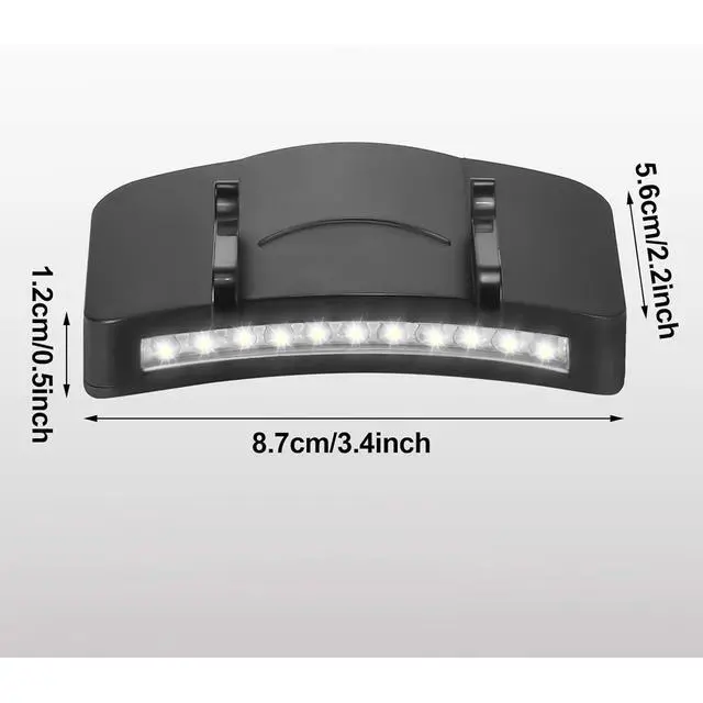 Alt view image 2 of 6 - 2 Pcs Hat Light Clip 11 LED Cap Lights Clip on Hat Battery Powered Hat Brim Clip on Light Black Waterproof Ultra Bright Hat Flashlight Clip on Headlamp for Hats Hunting Camping Fishing Hiking