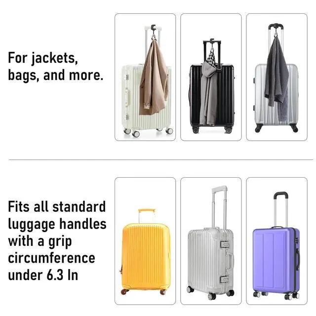 Alt view image 4 of 6 - Luggage Hook & Luggage Straps for Suitcases Travel Accessories & Travel Essentials, Carry-On Bag Holder for Jackets & Backpacks, Hands-Free for Travel, Business Trips & Flight Attendants