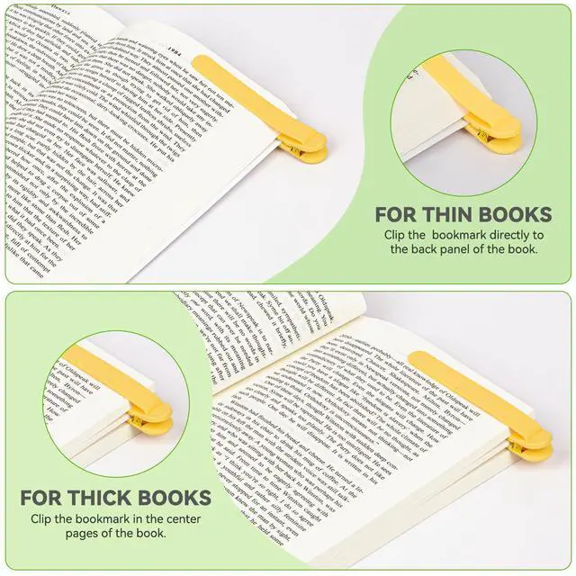 Alt view image 4 of 7 - 6 PCS Automatic Bookmark, Smart Bookmarks for Women Men Book Accessories Silicone Book Mark Bible Book Markers Book Marks for Reading Book Lovers Gifts Bookish Gifts Birthday Party Favors for Kids, C
