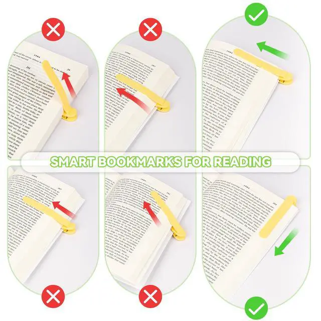 Alt view image 5 of 7 - 6 PCS Automatic Bookmark, Smart Bookmarks for Women Men Book Accessories Silicone Book Mark Bible Book Markers Book Marks for Reading Book Lovers Gifts Bookish Gifts Birthday Party Favors for Kids, C