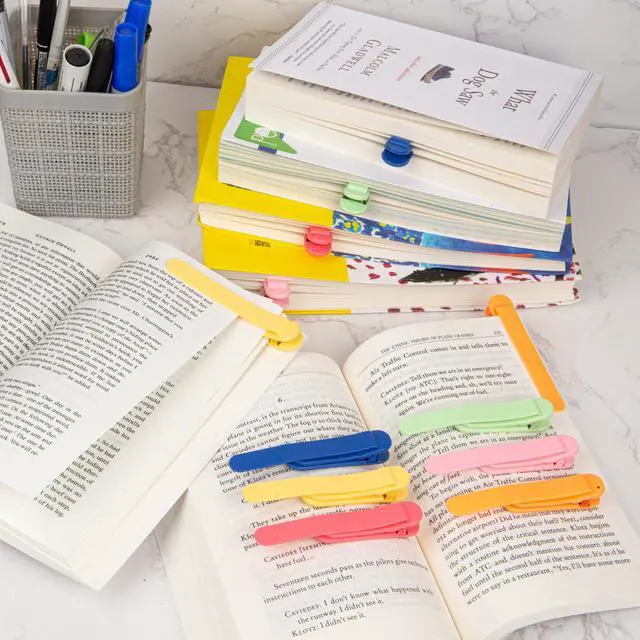 Alt view image 7 of 7 - 6 PCS Automatic Bookmark, Smart Bookmarks for Women Men Book Accessories Silicone Book Mark Bible Book Markers Book Marks for Reading Book Lovers Gifts Bookish Gifts Birthday Party Favors for Kids, C