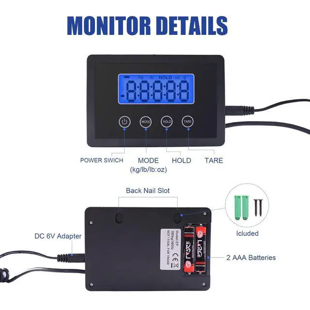 Alt view image 3 of 7 - Shipping Scale for Packages Small Business - 440lb x 0.1lb Digital Postal Scale for Packages, Shipping Package Scale, Postage Scale, Postal Scale, Luggage Scale
