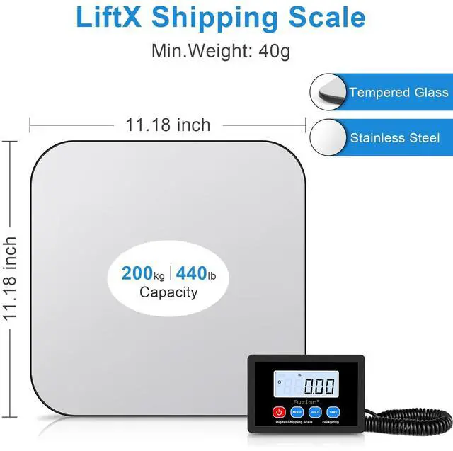 Alt view image 2 of 7 - LiftX Shipping Scale, 440LB x 10g Postal Scale, Hold/Tare Function