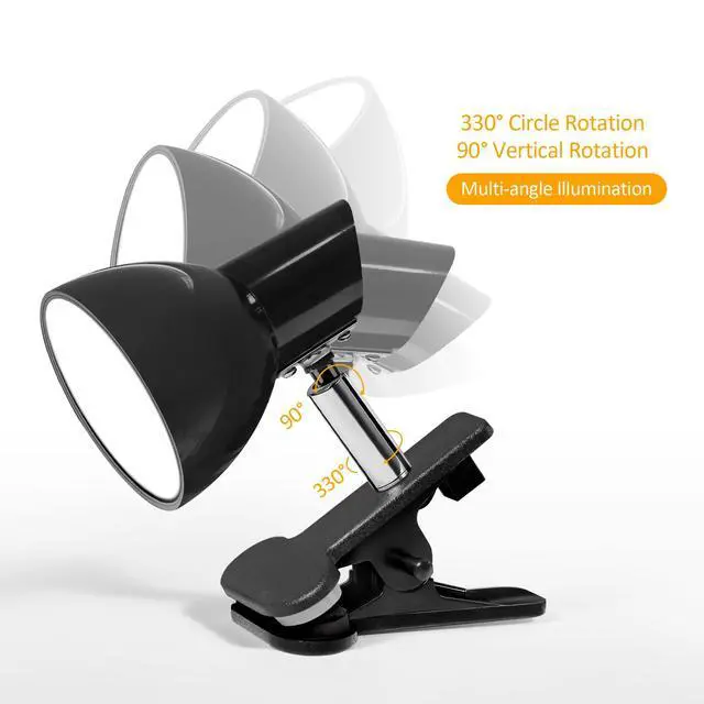 Alt view image 3 of 7 - Clamp Light, Super Bright Clip Lamp for Book Reading in Bed Headboard Light, Easy to Attach Illumination Powerful Small Compact Clamp Lamp Black
