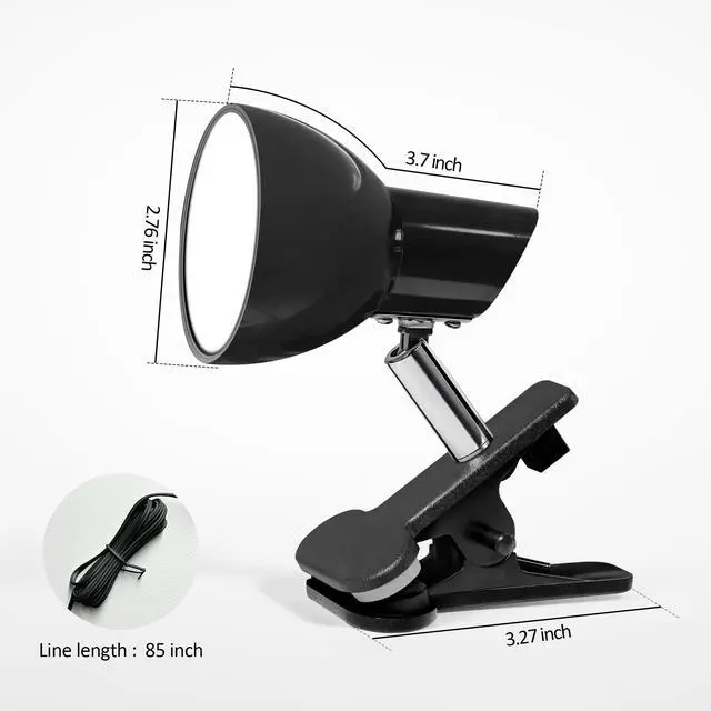 Alt view image 5 of 7 - Clamp Light, Super Bright Clip Lamp for Book Reading in Bed Headboard Light, Easy to Attach Illumination Powerful Small Compact Clamp Lamp Black