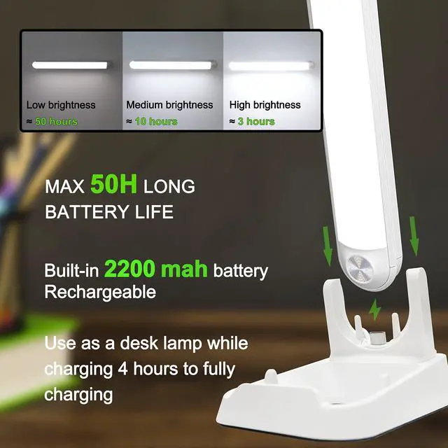 Alt view image 3 of 6 - Bunk Bed Lights Dimmable Touch Light Bar Adjustable Color Temperature, Wireless Stick on Lighting for Kids, Wall Reading, Headboard Lamp, Bedroom, Closet, Under Cabinet, 30 LED 2200mAh Rechargeable