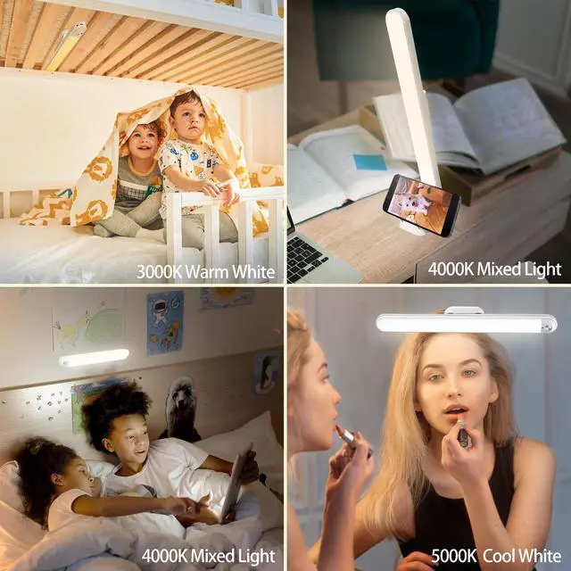 Alt view image 6 of 6 - Bunk Bed Lights Dimmable Touch Light Bar Adjustable Color Temperature, Wireless Stick on Lighting for Kids, Wall Reading, Headboard Lamp, Bedroom, Closet, Under Cabinet, 30 LED 2200mAh Rechargeable
