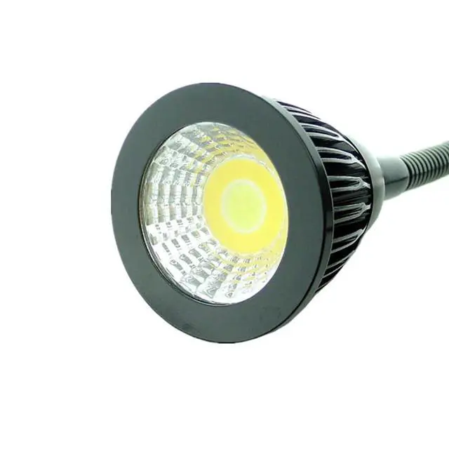 Alt view image 6 of 7 - 5W 3 Colors LED COB Clip on Light Black 19.68 INCH 50 CM Tube Desk Flexible Table Bed Lamp Work Home Design Lighting 110V 220V 85-265VAC with US Plug Switch on Off 500LM (Black)