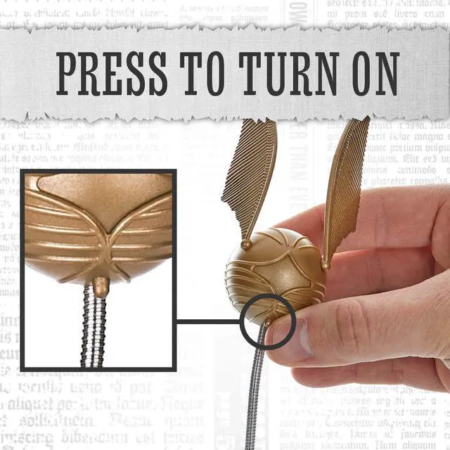 Alt view image 3 of 5 - Golden Snitch Lumi Clip | Convenient Harry Potter Themed Reading Light | Dual Powered by Batteries or USB, Gold