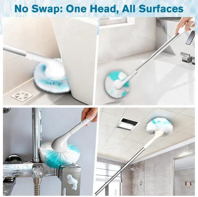 Alt view image 5 of 7 - Tub Tile Scrubber Brush with 48" Long Handle, 2026 Version 1 Pc Non-Scratch Soft Tub Mop, All-in-One Adjustable Bathroom Brush for Bathtub, Shower, Sink, Faucet, and Wall Tile1