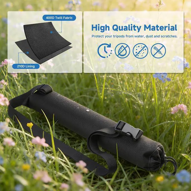 Alt view image 5 of 7 - Travel Case for Selfie Stick Extendable Cell Phone Tripod Stand