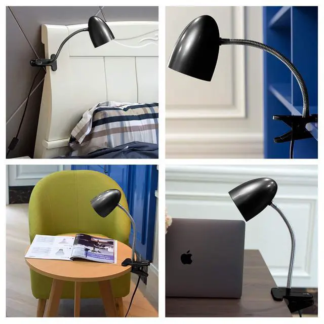 Alt view image 6 of 7 - Clip on Light for Bed, Non-Dimmable Clip on Reading Light for Bed, 4000K Cool White, 3.5W 240 LM Desk lamp with clamp, Eye Protection, ETL Listed, Black