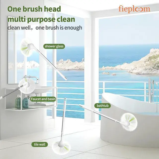 Alt view image 4 of 7 - Tub Tile Scrubber Brush with 28" Extendable Pole, 1 Pc Non-Scratch Soft Tub Brush Mop, Bathroom Brush with Long Handle for Bathtub Shower Sink Basin Tile Wall
