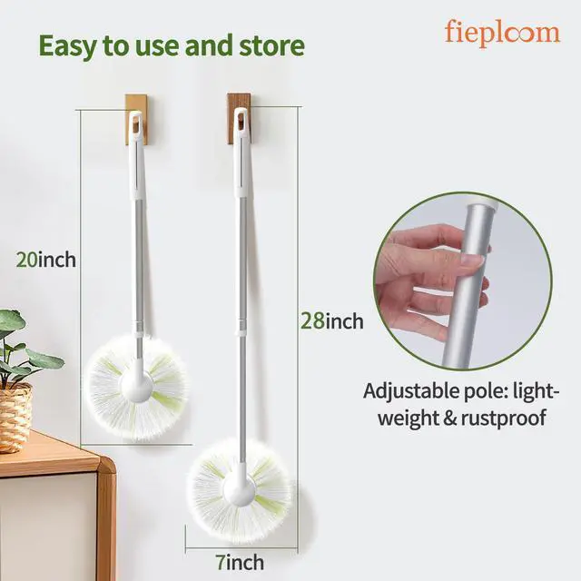 Alt view image 5 of 7 - Tub Tile Scrubber Brush with 28" Extendable Pole, 1 Pc Non-Scratch Soft Tub Brush Mop, Bathroom Brush with Long Handle for Bathtub Shower Sink Basin Tile Wall