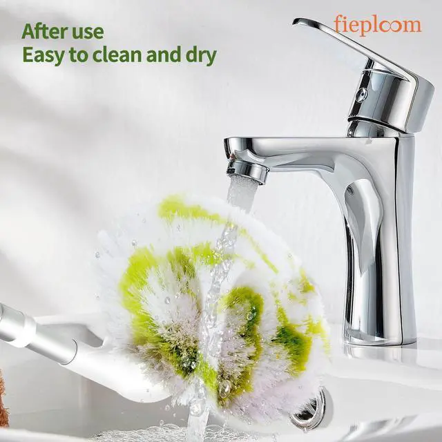 Alt view image 6 of 7 - Tub Tile Scrubber Brush with 28" Extendable Pole, 1 Pc Non-Scratch Soft Tub Brush Mop, Bathroom Brush with Long Handle for Bathtub Shower Sink Basin Tile Wall
