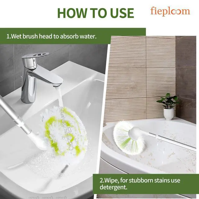 Alt view image 7 of 7 - Tub Tile Scrubber Brush with 28" Extendable Pole, 1 Pc Non-Scratch Soft Tub Brush Mop, Bathroom Brush with Long Handle for Bathtub Shower Sink Basin Tile Wall
