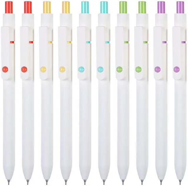 Main image of Gel Pens, 10 Pcs 0.5mm Quick Dry Black Ink Fine Point Smooth Writing Pens High End Series Retractable Aesthetic Ballpoint for Office School Supplies Women Men Gifts(White,Classic)