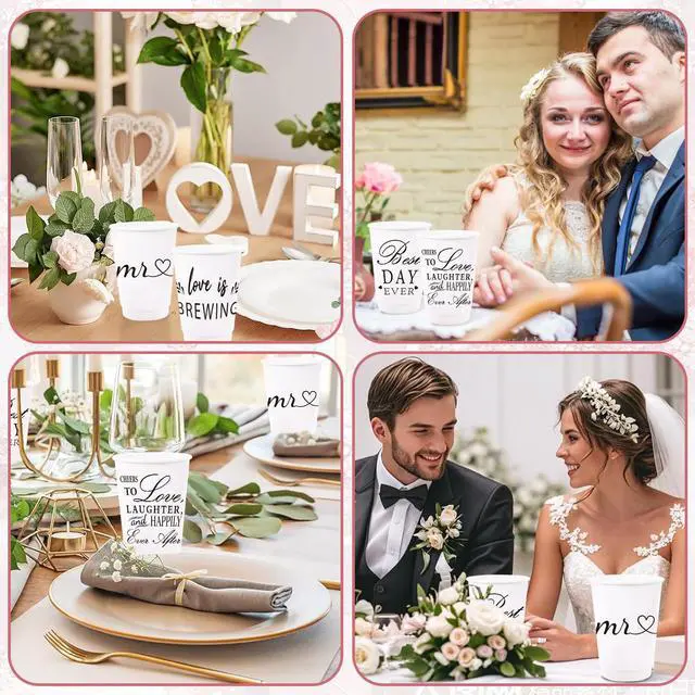Alt view image 6 of 7 - 60 Pack 12oz Wedding Paper Cups Triple-layer with Black Leak Proof Lids and Extra Thick Insulated Beverage Cup for Hot & Cold Liquids Party Disposable Decoration Cups for Holiday