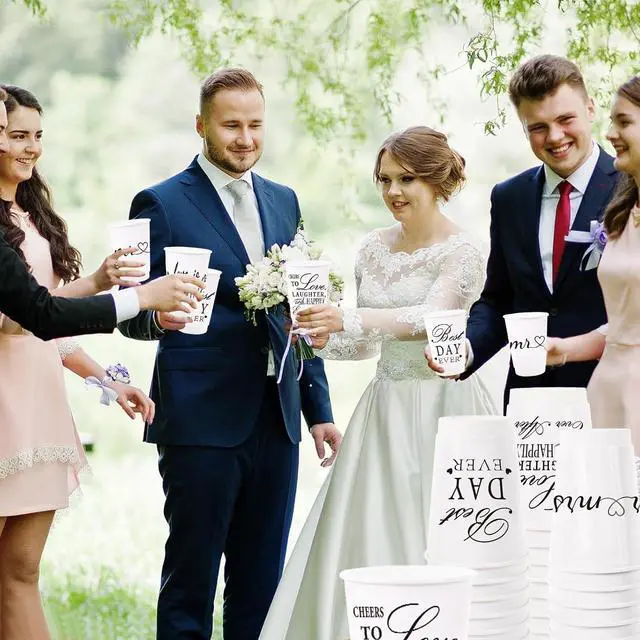 Alt view image 7 of 7 - 60 Pack 12oz Wedding Paper Cups Triple-layer with Black Leak Proof Lids and Extra Thick Insulated Beverage Cup for Hot & Cold Liquids Party Disposable Decoration Cups for Holiday