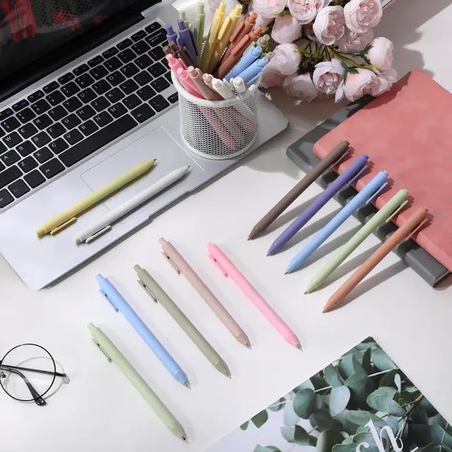 Alt view image 5 of 7 - 50 Pcs Gel Pens Bulk, 0.5mm Fine Point Black Ink Pen with Assorted Colored Retractable Quick Dry Pens for Office Teacher, Journaling, Server, Classroom, Back to School Supplies (Pastel Colors)