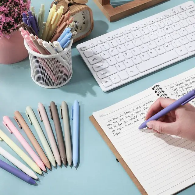 Alt view image 4 of 7 - 50 Pcs Gel Pens Bulk, 0.5mm Fine Point Black Ink Pen with Assorted Colored Retractable Quick Dry Pens for Office Teacher, Journaling, Server, Classroom, Back to School Supplies (Pastel Colors)