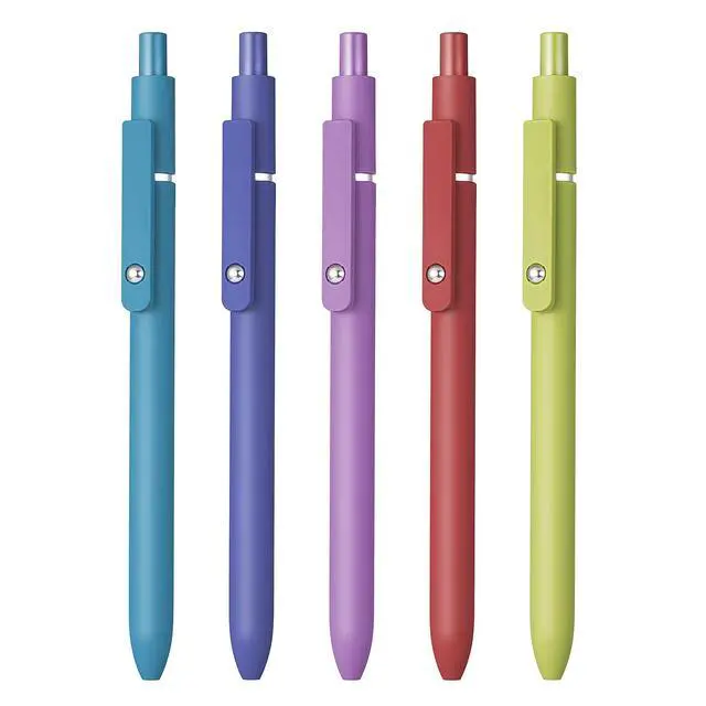 Main image of 5 PCS Gel Pens Quick Dry Ink Pens Black Refill 0.5mm Fine Point Premium Retractable Ballpoint Gel Pens Retro Style