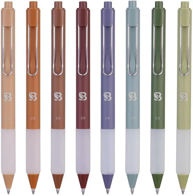 Main image of Gel Pens - Earthy, Matte Finish, Smooth Writing, No Bleed - For Journaling, Bible Notes, Drawing - Cute School Supplies, 8 Pack
