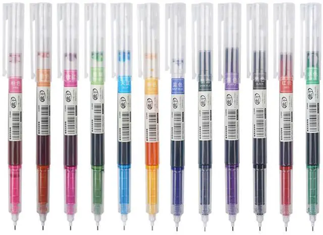 Main image of 12 Colour Quick Dry Gel Pens, 0.5mm Fine Point Comfort Grip Gel Ink Pens Multi Colour Ink Aesthetic Journal Pen for Students Girls Boys Adults Writing Drawing School Office Supplies