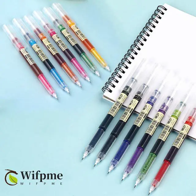 Alt view image 4 of 6 - 12 Colour Quick Dry Gel Pens, 0.5mm Fine Point Comfort Grip Gel Ink Pens Multi Colour Ink Aesthetic Journal Pen for Students Girls Boys Adults Writing Drawing School Office Supplies
