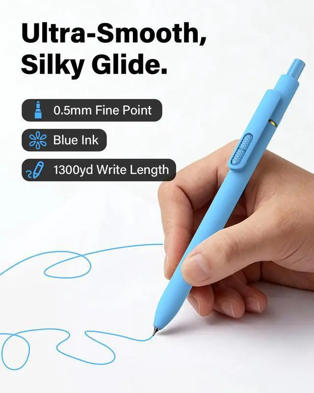 Alt view image 5 of 7 - 0.5mm Colored Gel Pens, 8 Pack, Fidget Function