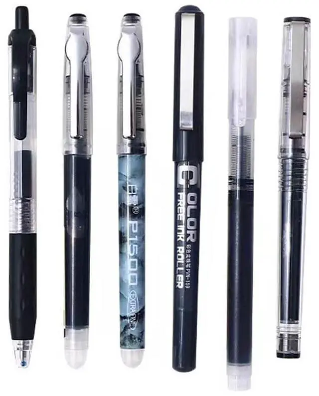 Main image of 6PCS Black Ink Gel Pens Set, 0.5mm Bullet Nib ST Nibs Fine Point Quick-dry Journaling Gel Ink Pens for Office School, Note Taking(Black)