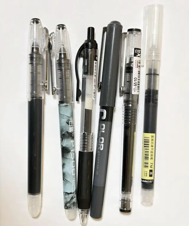 Alt view image 5 of 6 - 6PCS Black Ink Gel Pens Set, 0.5mm Bullet Nib ST Nibs Fine Point Quick-dry Journaling Gel Ink Pens for Office School, Note Taking(Black)