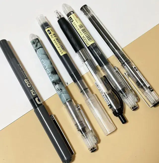 Alt view image 6 of 6 - 6PCS Black Ink Gel Pens Set, 0.5mm Bullet Nib ST Nibs Fine Point Quick-dry Journaling Gel Ink Pens for Office School, Note Taking(Black)