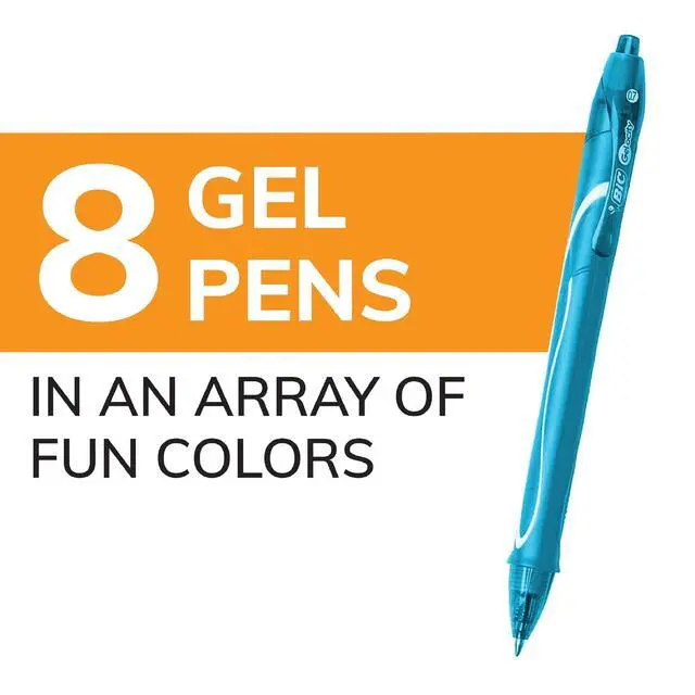 Alt view image 2 of 7 - Gelocity Quick Dry Assorted Colors Gel Pens, Medium Point (0.7 mm), School Supplies for Color-Coding Notes, with Full Grip, 8-Count Pack in Assorted Colors