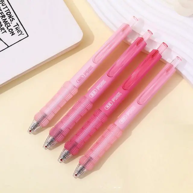 Alt view image 5 of 6 - 4 Pcs Gel Ink Pens Cute Retractable Pens Pink Pen 0.5mm Black Ink Pen Writing Pens Office School Supplies Kawaii Pens for Girls Women Boys Men (Pink)