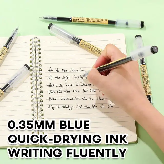 Alt view image 2 of 7 - Japanese Style Black Gel Ink Pens, 0.35mm Extra Fine Point, No Smudge Quick Drying, Japanese Ink Pen for Journal Planners, Thin Notebook Paper, Office School Supplies, 12 Pack, Writing Drawing