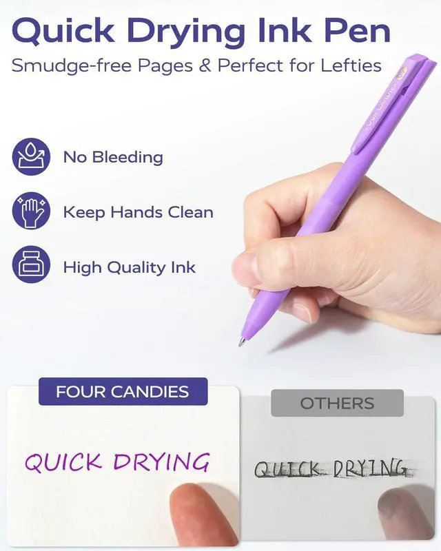 Alt view image 5 of 7 - Quick Dry Ink Colored Pens Set, 12 Colors Retractable Gel Pens, 0.7mm Fine Point Colorful Pen for Note Taking & Drawing, Colored Gel Pen with Comfort Grip for Office, School & Home