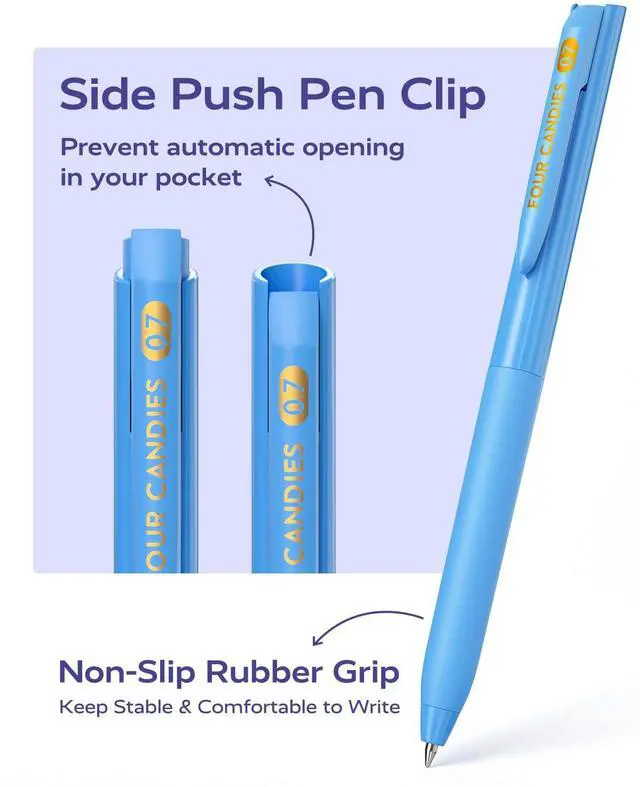 Alt view image 6 of 7 - Quick Dry Ink Colored Pens Set, 12 Colors Retractable Gel Pens, 0.7mm Fine Point Colorful Pen for Note Taking & Drawing, Colored Gel Pen with Comfort Grip for Office, School & Home