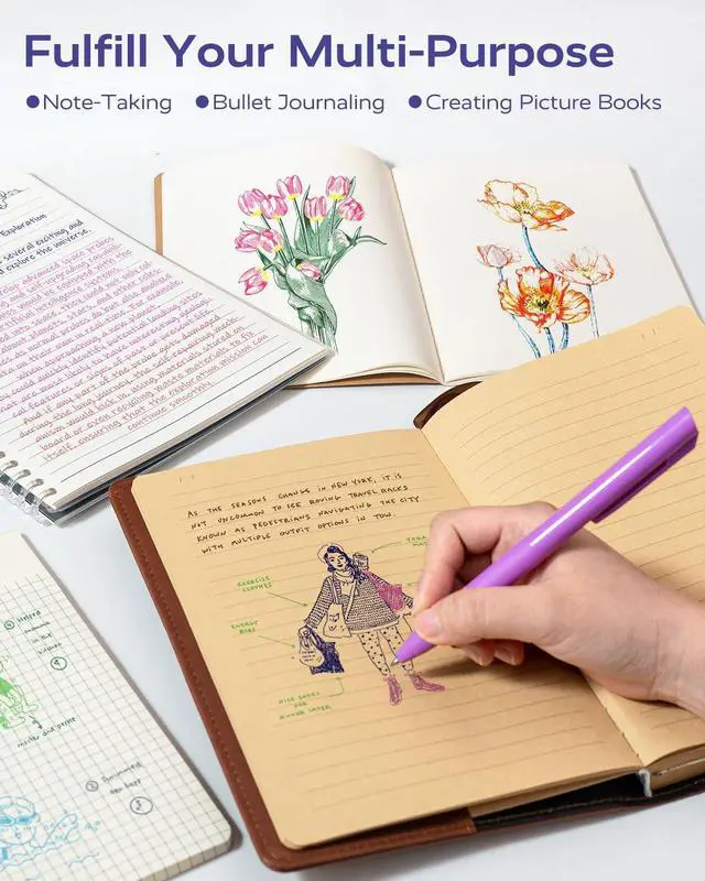 Alt view image 7 of 7 - Quick Dry Ink Colored Pens Set, 12 Colors Retractable Gel Pens, 0.7mm Fine Point Colorful Pen for Note Taking & Drawing, Colored Gel Pen with Comfort Grip for Office, School & Home