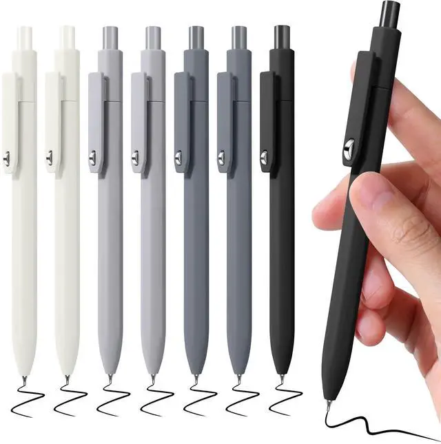 Main image of Black Gel Pens, 8Pcs Fine Point Black Ink Smooth Writing Pens for Journaling, Nurse Aesthetic Cute Office School Supplies, Gifts for Women and Men(8Pcs Black White Grey-Black Ink)