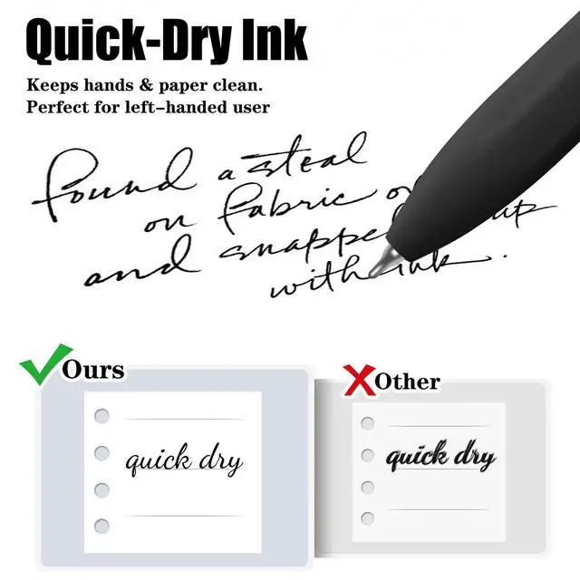 Alt view image 4 of 7 - Black Gel Pens, 8Pcs Fine Point Black Ink Smooth Writing Pens for Journaling, Nurse Aesthetic Cute Office School Supplies, Gifts for Women and Men(8Pcs Black White Grey-Black Ink)