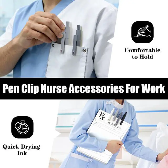 Alt view image 7 of 7 - Black Gel Pens, 8Pcs Fine Point Black Ink Smooth Writing Pens for Journaling, Nurse Aesthetic Cute Office School Supplies, Gifts for Women and Men(8Pcs Black White Grey-Black Ink)