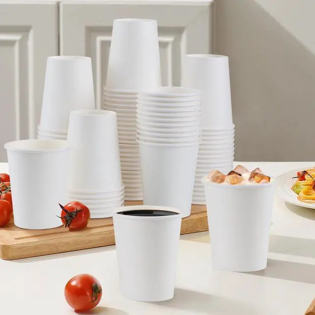 Alt view image 4 of 6 - 100 Pack 12 oz Paper Cups, Disposable Coffee Cups, Paper Coffee Cups 12oz, Hot/Cold Beverage Drinking Cups