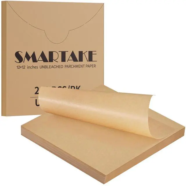 Main image of 12x12 Inch Parchment Paper Sheets, 200Pcs Unbleached Parchment Paper for Baking, Non-Stick Precut Square Baking Paper, for Grilling Air Fryer Steaming Bread Cup Cake Cookie