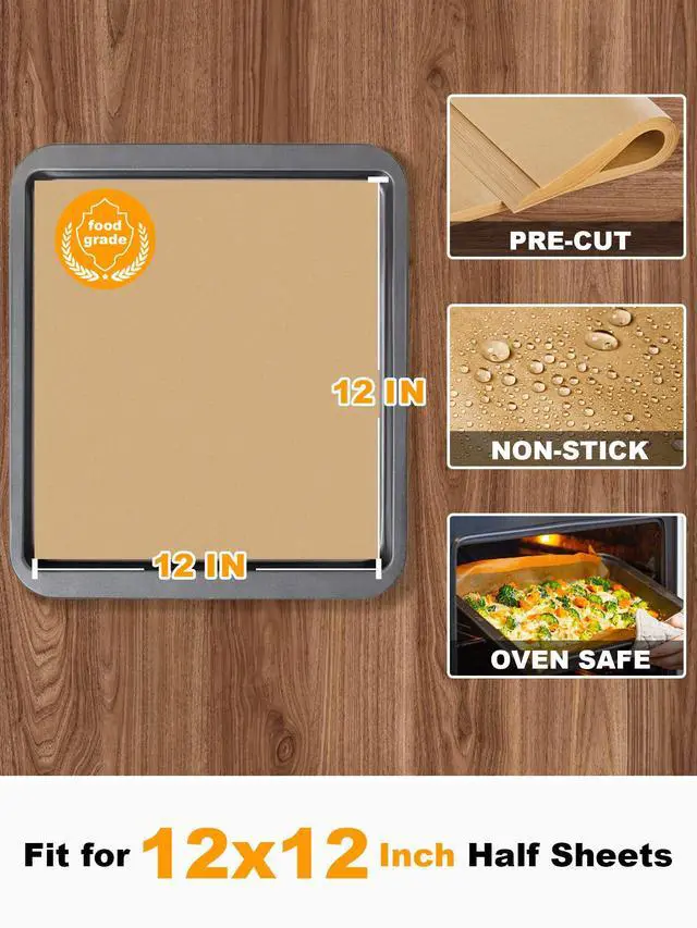 Alt view image 2 of 7 - 12x12 Inch Parchment Paper Sheets, 200Pcs Unbleached Parchment Paper for Baking, Non-Stick Precut Square Baking Paper, for Grilling Air Fryer Steaming Bread Cup Cake Cookie