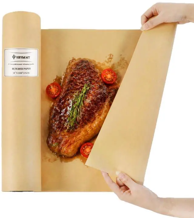 Alt view image 3 of 7 - Brown Butcher Paper Roll for Smoker - Natural Food Grade Brown Wrapping Paper for BBQ Briskets, Smoking & Wrapping Meats, 18inch x 2100inch (176 ft) - Unbleached Unwaxed and Uncoated