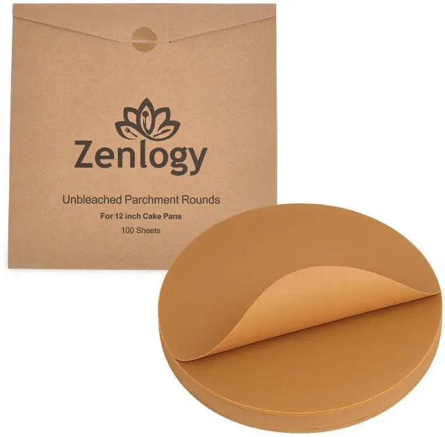 Main image of 12 Inch Parchment Paper Rounds (100 Sheets) - Unbleached, Pre-cut, High Heat, Round Liners - Fits 12 inch Round Cake Pans, Pizza Pans, and Air Fryer