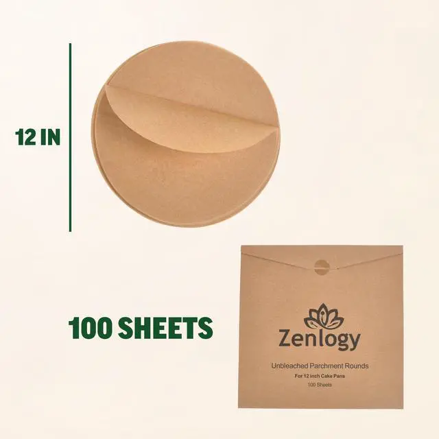 Alt view image 4 of 7 - 12 Inch Parchment Paper Rounds (100 Sheets) - Unbleached, Pre-cut, High Heat, Round Liners - Fits 12 inch Round Cake Pans, Pizza Pans, and Air Fryer