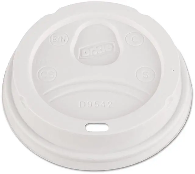 Main image of D9542W Dome Lid for 10-16 Ounce PerfecTouch Cups and 12-20 Ounce Paper Hot Cups, White 100 Lids